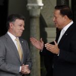 Presidente Santos y el presidente de Panamá, Juan Carlos Varela