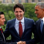 Presidentes de USA,  Barack Obama y México, Enrique Peña Nieto, y Canadá, Justin Trudeau.