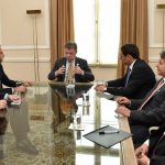 En reunión con el Presidente Santos, el presidente del Senado, Mauricio Lizcano, el senador Armando Benedetti y otros congresistas del Partido de la U ratificaron su apoyo a la implementación de los acuerdos de paz y la campaña del Sí en el plebiscito.