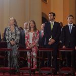 El Presidente Santos y la familia presidencial durante el Te Deum en la Catedral Primada de Bogotá, cántico de alabanza y acción de gracias a Dios con que se inició este miércoles la celebración del Día de la Independencia Nacional.