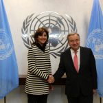 Canciller María Ángela Holguín se reunió con el Secretario General de la ONU, Antonio Guterres