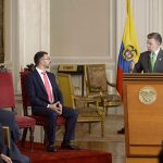 La mayor garantía de convivencia pacífica es una justicia cercana al ciudadano, dijo el Presidente en la ceremonia de posesión de los magistrados del Consejo de Estado, Hernando Sánchez y Milton Fernando Chaves.