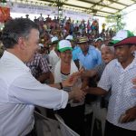 El Presidente Juan Manuel Santos reiteró en San Juan Nepomuceno, Bolívar, su propósito de que los campesinos sean propietarios y subrayó que es necesario pagar la deuda histórica con el campo.