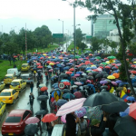 Maestros bloquearon varias via en Bogota