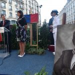 Inauguración de la Plaza ‘Gabriel García Márquez’ de París por parte del Presidente Santos; la Alcaldesa de la ciudad, Anne Hidalgo; la Vicealcaldesa del Distrito 7, Josiane Gaude, y la nuera del escritor, Pía Elizondo.