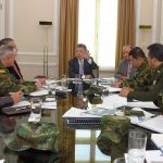La situación de orden público en el departamento de Nariño fue el tema de la reunión del Presidente Santos, el Vicepresidente, el Ministro de Defensa y la cúpula militar y policial.