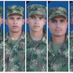 Las víctimas del ataque fueron identificadas como los soldados Jhonathan Pérez, Gabriel Pérez Caro, Laurentino Peña, Jeisson Peña Roco y Egdy Fernando Pérez. /Ejército.