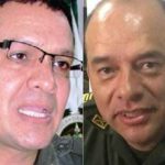 coroneles Oscar Pinzón, excomandante de la Policía en el Huila y el coronel Ricardo Suárez, excomandante de la Policía en Quindío