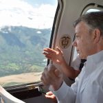 El Presidente Santos realizó este martes un sobrevuelo en helicóptero por los municipios ubicados en la zona de influencia de Hidroituango en Antioquia.