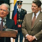 Expresidente Belisario Betancur y Donal Reagan