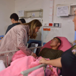 Vicepresidenta de la República, Marta Lucía Ramírez, luego de visitar en el hospital de la Policía a los cadetes heridos