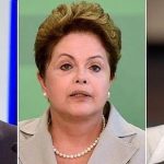 En la fotografía de izquierda a derecha Neves, Rousseff y Silva